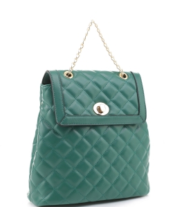 Quilted Twistlock Fashion Backpack FC20180 GREEN